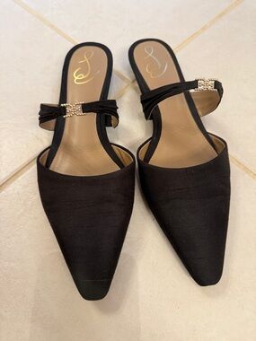 Sam Edelman Elegant Black Slip-On Pointed Toe Mules, 8.5